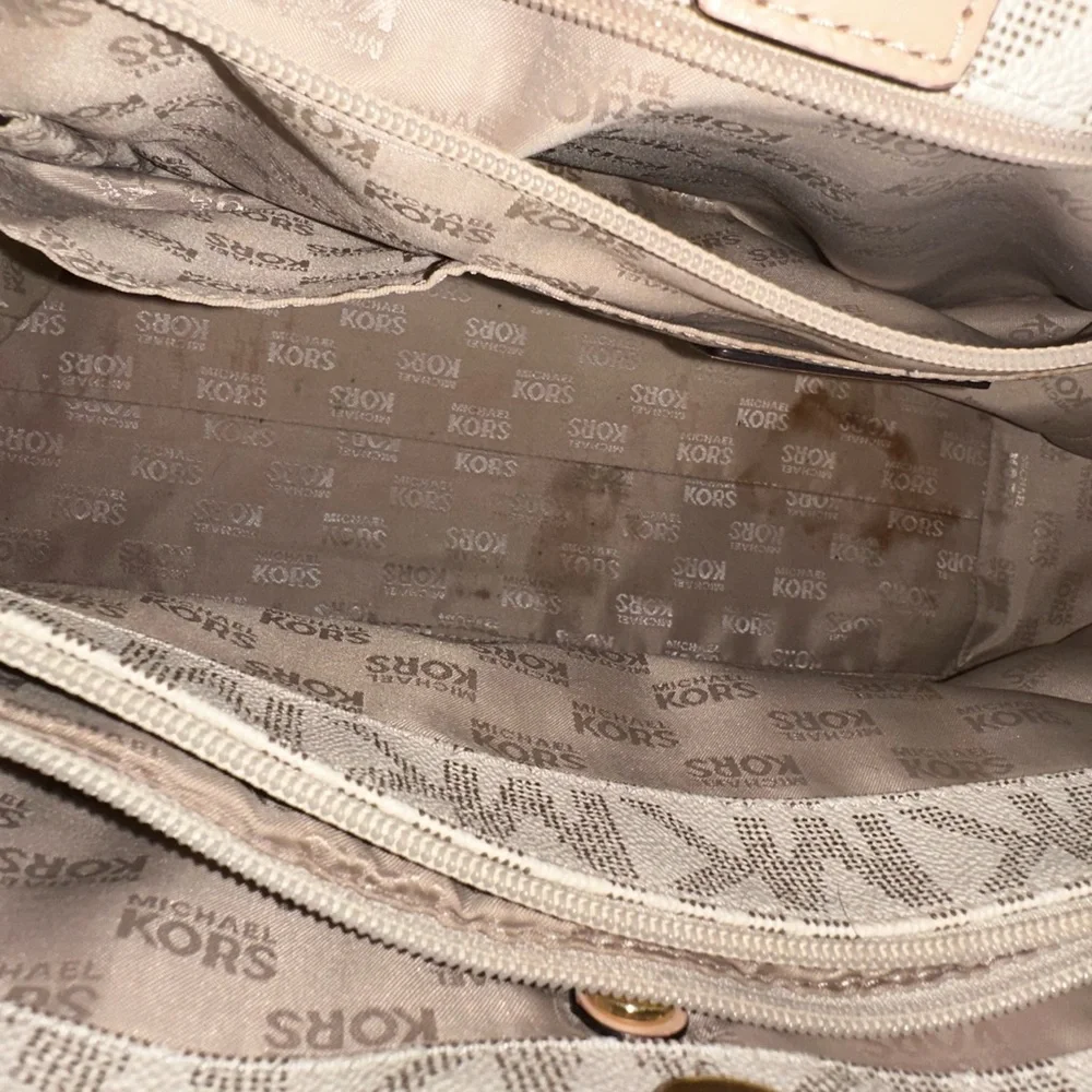 Michael Kors Cream and Tan Logo Tote